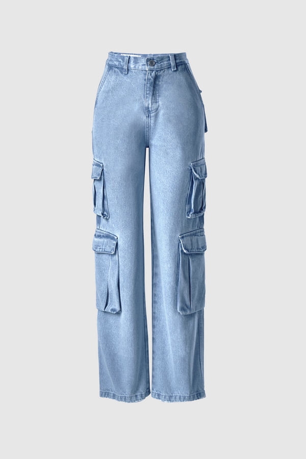 PANTALON PARACHUTE LISO 0062 SS24 AZUL CLARO