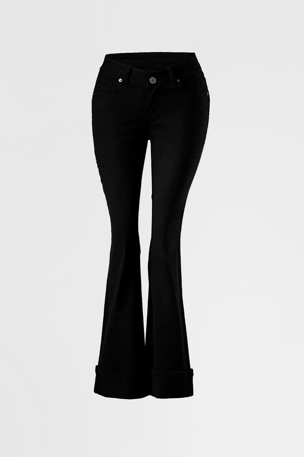 PANTALON BOOTCUT LISO 0341 FW25 NEGRO