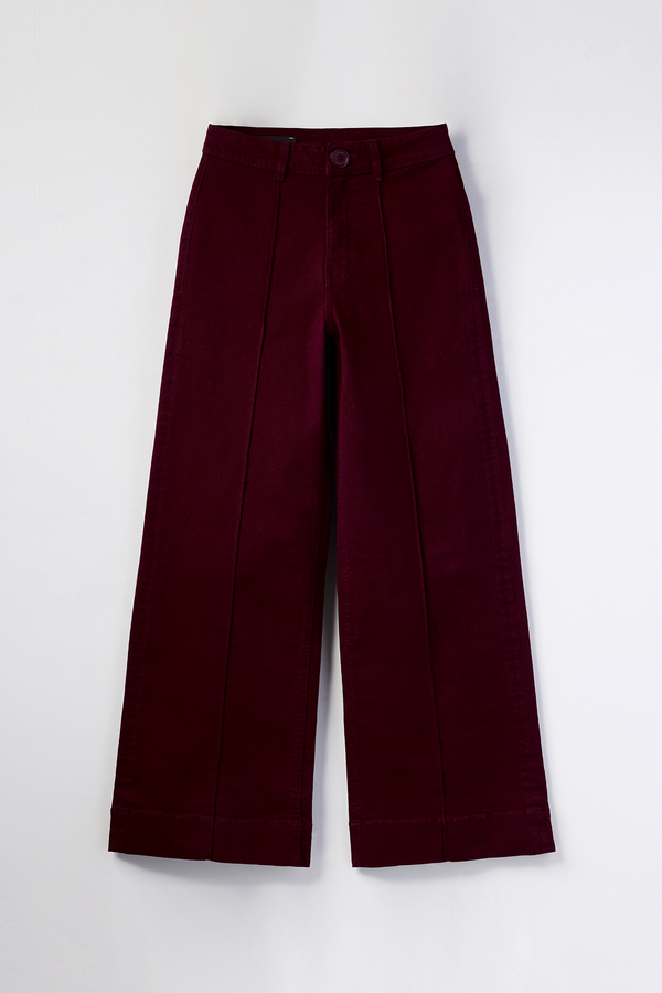 PANTALON PALAZO LISO 0352 FW25 VINO