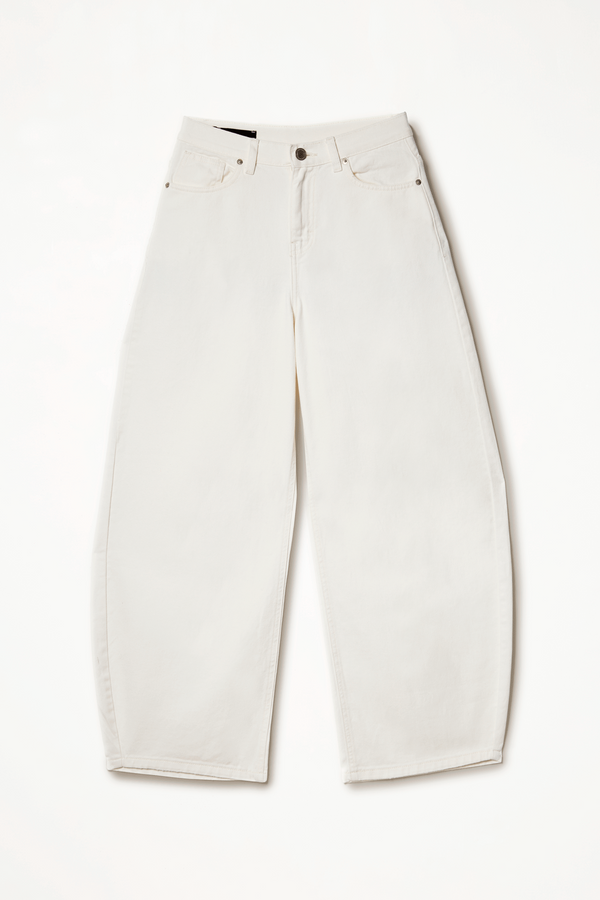 PANTALON WIDE LEG GLOBO C CINTURON CINCH LISO 0366 FW25 IVORY