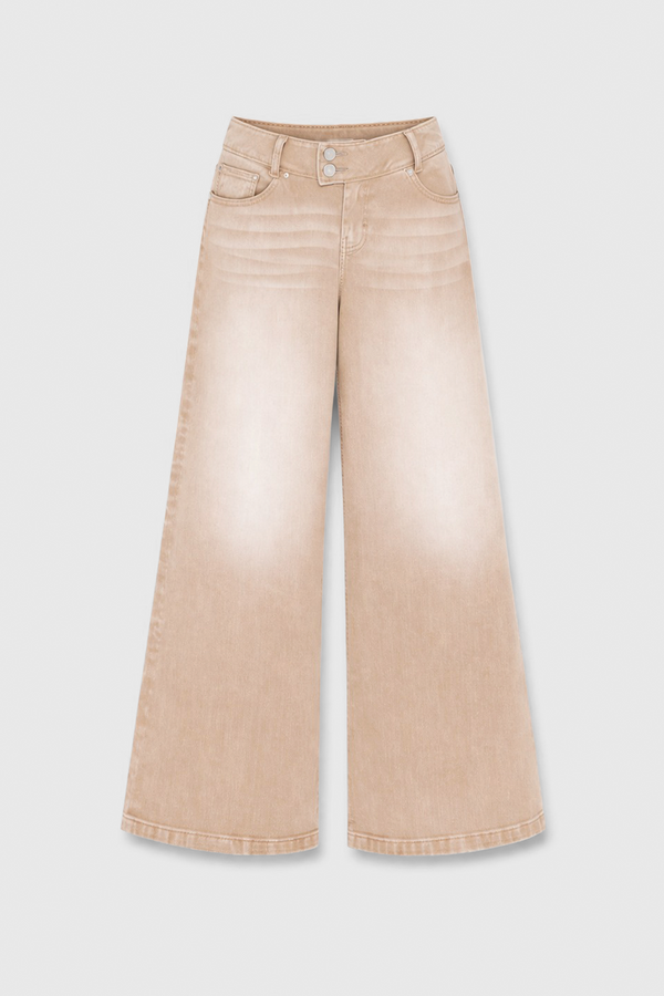 PANTALON PALAZO FOC / BIG / LISO 0436 ss26 BEIGE